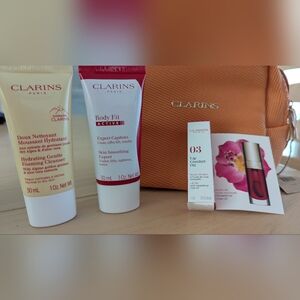 Clarins Skincare Set with Lip Comfort Oil